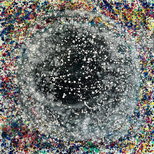 CRATER, 2022, gloss on board, 183 x 183 cm