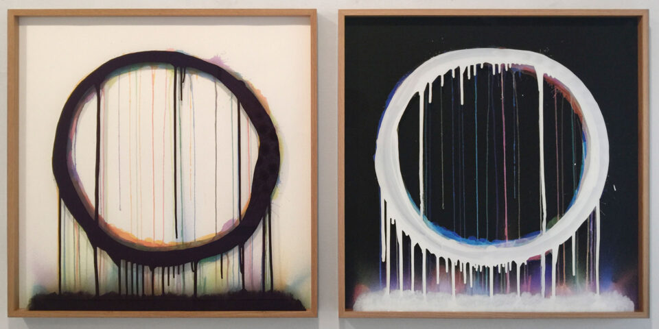 BLACK AND WHITE CIRCLES, 2014, mixed media, 70 x 70 cm each, private collection