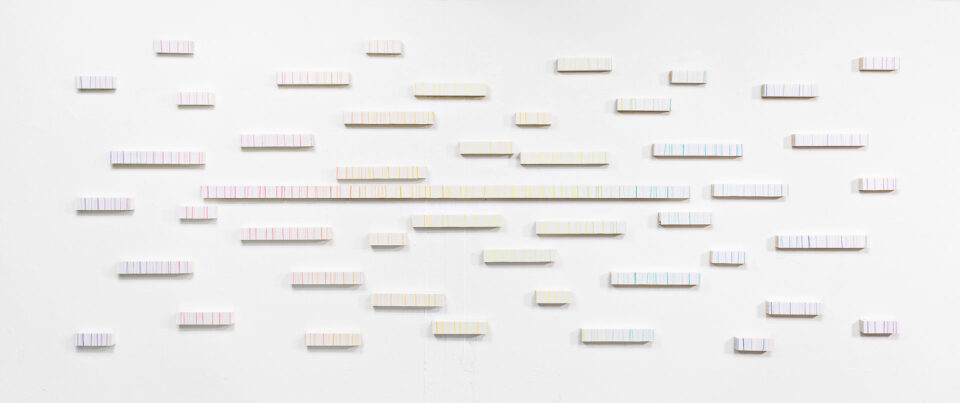 CLOUD, 2014, watercolour on wood, 200 x 600 cm
