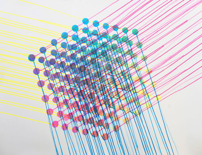 CUBE 3 WAYS, 2010, watercolour on paper, 120 x 150 cm, private collection