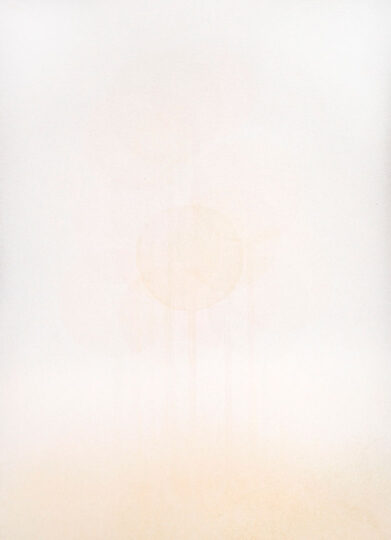 DOT IN GROUND (OCHRE), 2015, watercolour on paper, 50 x 30 cm, private collection