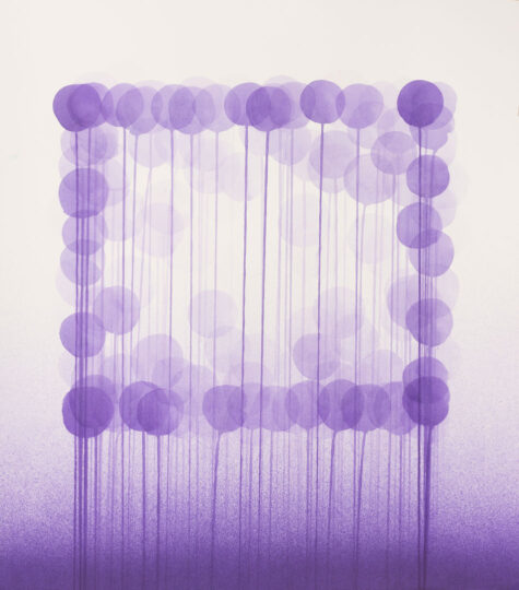 PURPLE SQUARE, 2019, watercolour on paper, 70 x 70 cm