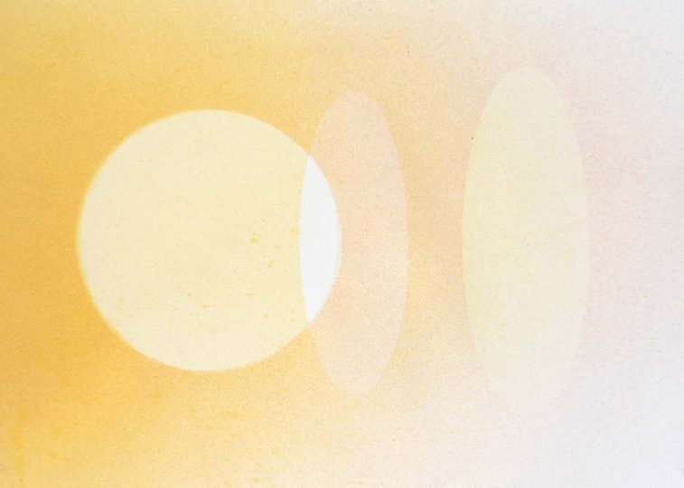 RAY OF LIGHT, 2025, saffron and beetroot on paper, 60 x 80 cm, Boreal restaurant