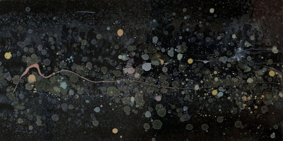 TRACES, 2011, gloss on board, 40 x 100 cm, private collection