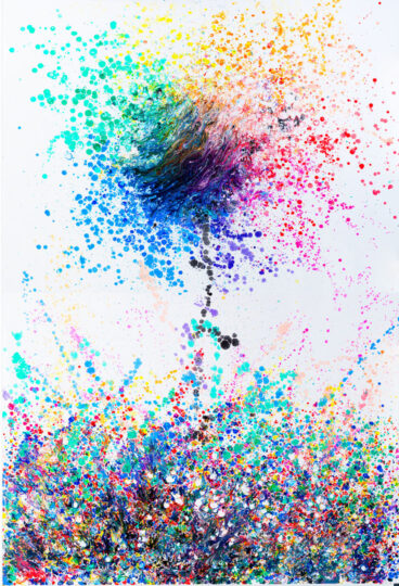 TREE IN BLOOM, 2020, gloss on board, 270 x 183 cm