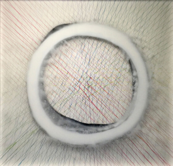 XO, 2014, mixed media, 145 x 145 cm
