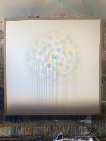 SPRING (STUDIO VIEW), 2021, watercolour on paper, 145 x 145 cm, private collection
